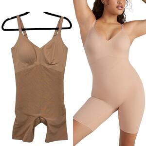 Honey Love Size L Mid-Thigh Bodysuit Beige Sculpting Wireless Shapewear